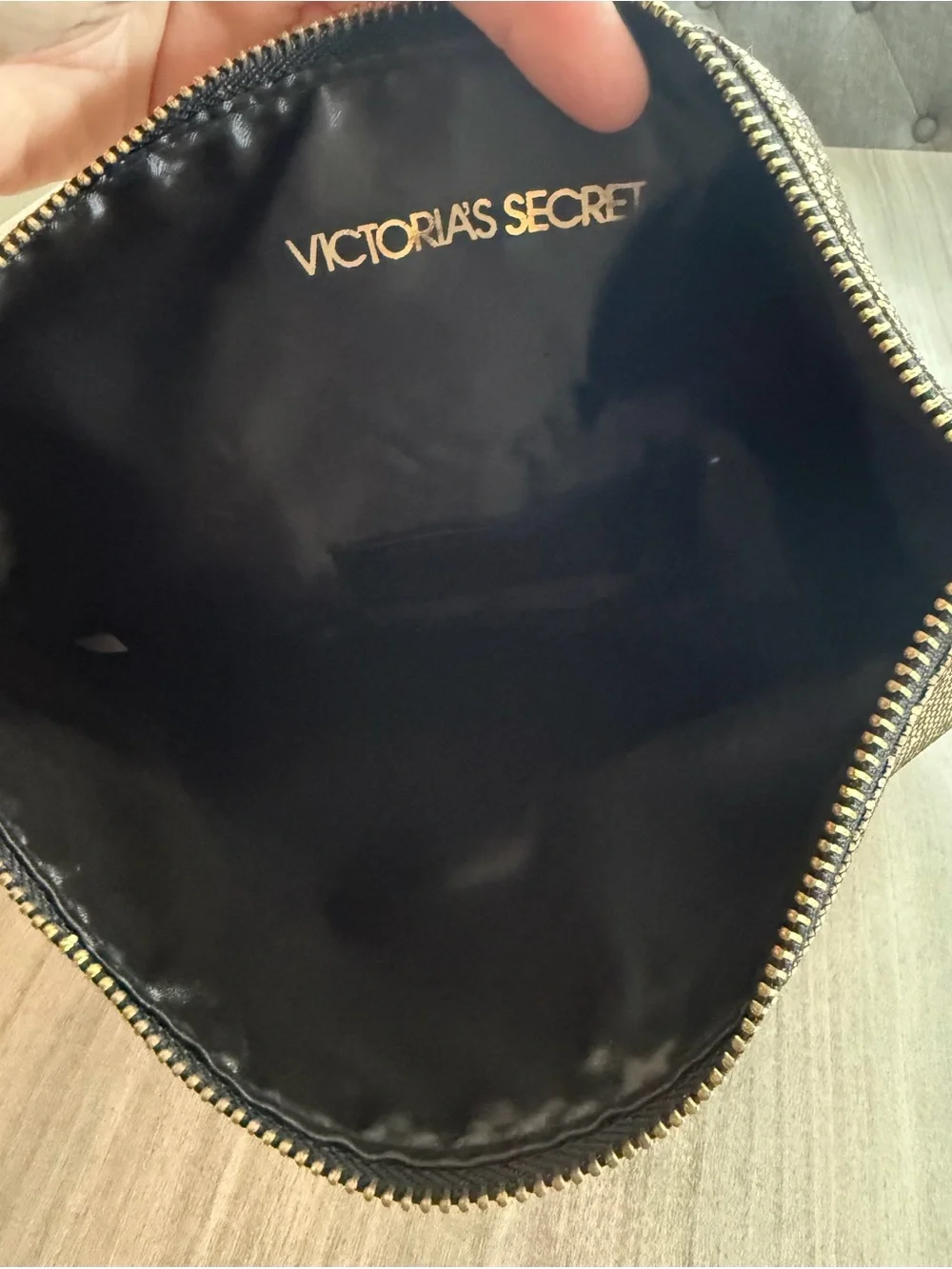 Victoria's Secret Metallic Gold Fold-Over Cosmetic Clutch